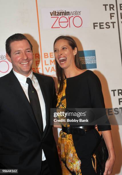 Edward Burns and Christy Turlington attend the "Nice Guy Johnny" premiere during the 9th Annual Tribeca Film Festival at Borough of Manhattan...