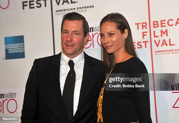 Edward Burns and Christy Turlington attend the "Nice Guy Johnny" premiere during the 9th Annual Tribeca Film Festival at Borough of Manhattan...