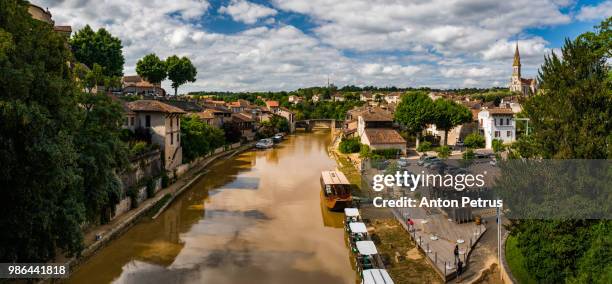 view of the city nerac, ancient french town - agen stock pictures, royalty-free photos & images