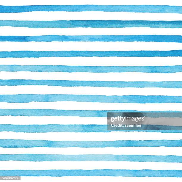 blauen aquarell streifen muster - striped background stock-grafiken, -clipart, -cartoons und -symbole