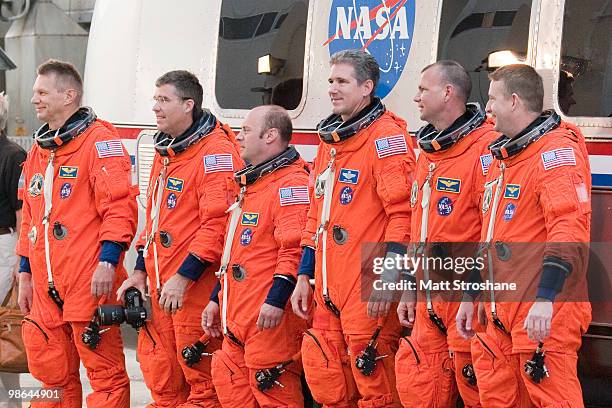 Space Shuttle Atlantis Commander Ken Ham , Pilot Tony Antonelli, Mission Specialists Michael Good, Garrett Reisman, Steve Bowen and Piers Sellers...