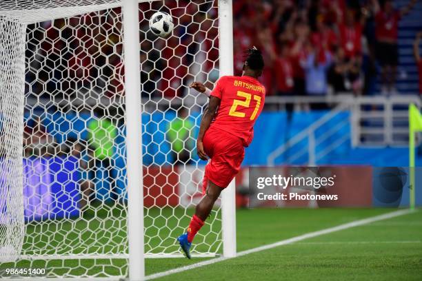 Michy Batshuayi forward of Belgium during the FIFA 2018 World Cup Russia group G phase match between England and Belgium at the Kaliningrad Stadium...