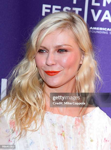 Actress Kirsten Dunst attends the "Between The Lines" premiere at Village East Cinema on April 23, 2010 in New York, New York.