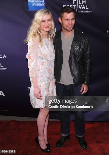 Kirsten Dunst and Brian Geraghty attend the "Between The Lines" premiere during the 9th Annual Tribeca Film Festival at the Village East Cinema on...