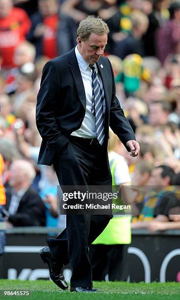 Tottenham Hotspur Manager Harry Redknapp heads for the dressing room at the end of the Barclays Premier League match between Manchester United and...