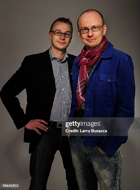 Producer Kimmo Paananen and director Mika Ronkainen from the film "Freetime Machos" attend the Tribeca Film Festival 2010 portrait studio at the...
