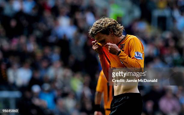 Jimmy Bullard of Hull City shows his dejection as his team go a goal down during the Barclays Premier League match between Hull City and Sunderland...