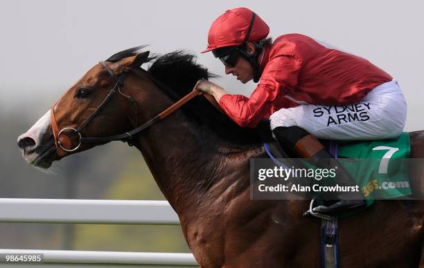 Paco Boy and Richard Hughes cruise to victory in The bet365 Mile at Sandown racecourse on April 24, 2010 in Esher, England