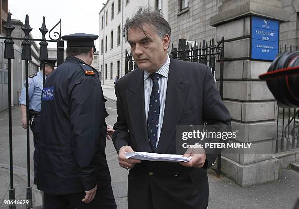 British journalist Ian Bailey leaves after a hearing at the High Court in Dublin, on April 24, 2010 following a European arrest warrant in connection...