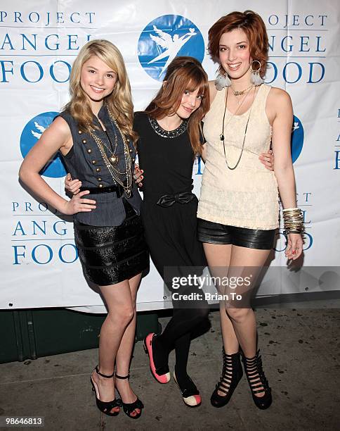 Stephanie Scott , Bella Thorne, and Dani Thorne attend "Project Runway for Project Angel Food" benefit and season finale party at Eleven NightClub on...