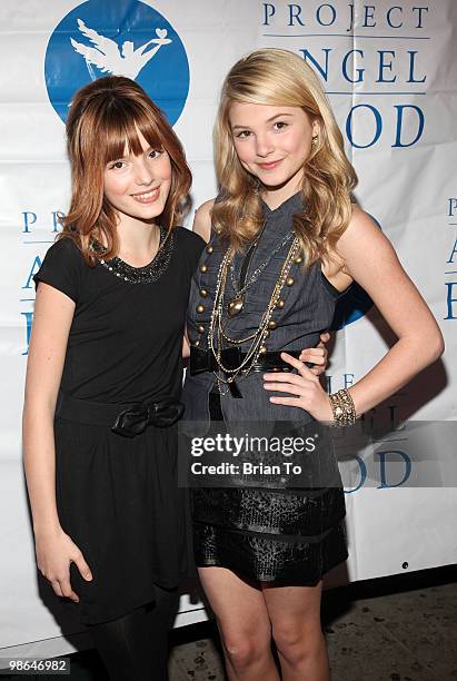 Bella Thorne and Stephanie Scott attend "Project Runway for Project Angel Food" benefit and season finale party at Eleven NightClub on April 22, 2010...