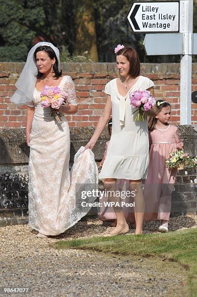 David Camerons sister Clare, arriving at her wedding on April 24, 2010 at St Barnabas Church, Peasemore, West Berkshire. The General Election, to be...