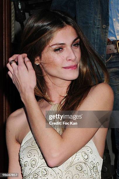 Actress Elisa Sednaoui attends the Ralph Lauren Dinner To Celebrate Flagship Opening at Ralph Lauren St Germain Store on April 14, 2010 in Paris,...