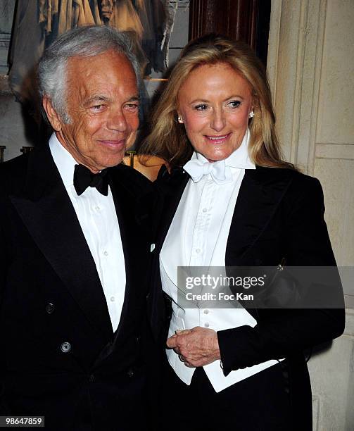 Fashion designer Ralph Lauren and his wife Ricky Lauren attend the Ralph Lauren Dinner To Celebrate Flagship Opening at Ralph Lauren St Germain Store...