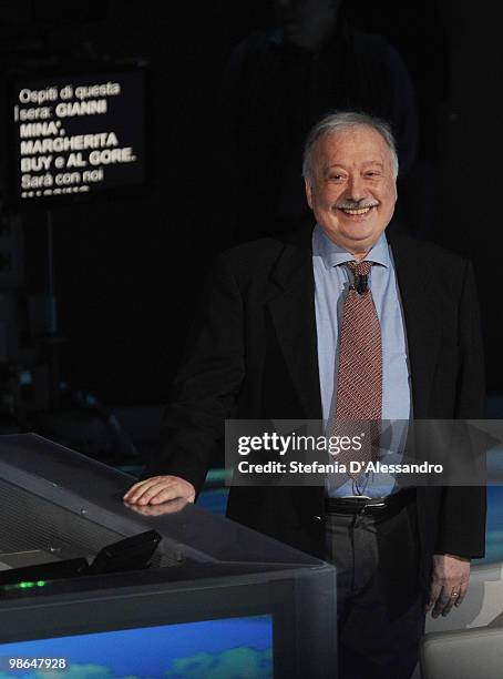 Journalist Gianni Min attends 'Che Tempo Che Fa' Italian Tv Show held at Rai Studios on April 24, 2010 in Milan, Italy.