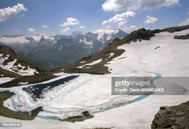 Col des Fours et glacier des Evettes dans le Parc national de la Vanoise, France.