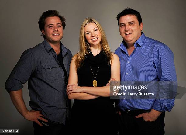 Actors Rory Keenan, Janice Byrne and Simon Delaney from the film "Zonad" attend the Tribeca Film Festival 2010 portrait studio at the FilmMaker...