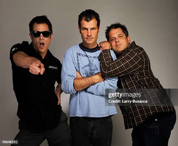 Producer Johnny Knoxville, BMX rider Mat Hoffman and director Jeff Tremaine from the film "The Birth of Big Air" attends the Tribeca Film Festival...