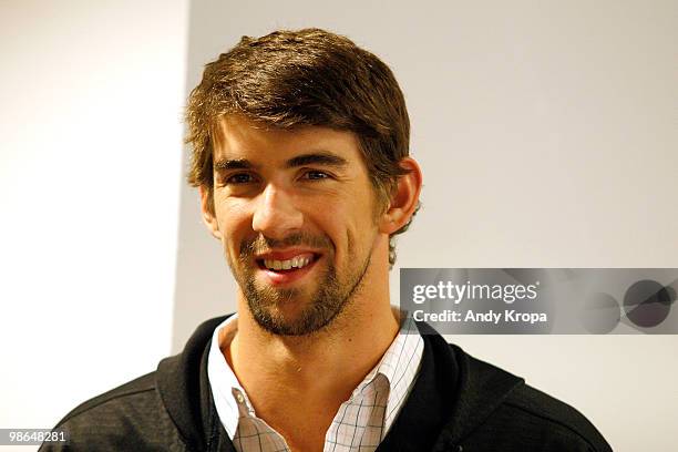 Michael Phelps visits Macy's Herald Square on April 24, 2010 in New York City.