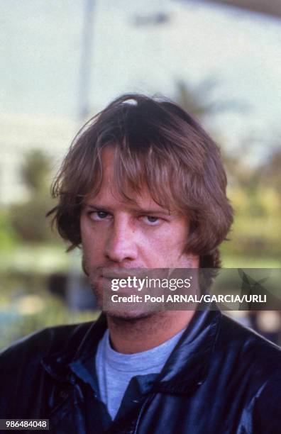 Portrait de Christophe Lambert au festival de Cannes en mai 1987, France.