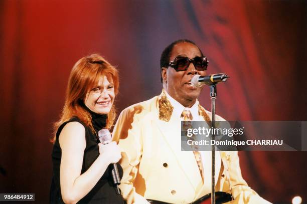 Axelle Red et Clarence Carter en concert au Palais des Congrès le 16 novembre 1998 à Paris, France.