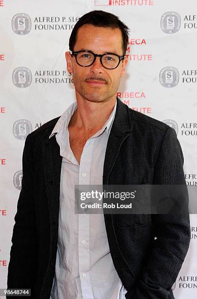 Actor Guy Pearce attends the Sloan/Tribeca Talks after "Memento" during the 2010 Tribeca Film Festival at the School of Visual Arts Theater on April...