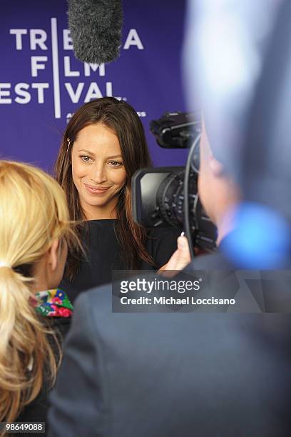Model Christy Turlington Burns attends the premiere of "No Woman No Cry" during the 2010 Tribeca Film Festival at Village East Cinema on April 24,...