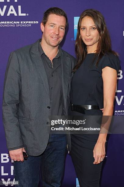Actor Edward Burns and model Christy Turlington Burns attend the premiere of "No Woman No Cry" during the 2010 Tribeca Film Festival at Village East...