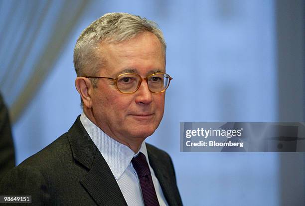 Giulio Tremonti, Italy's finance minister, arrives to a news conference of the IMF-World Bank spring meetings in Washington, D.C., U.S., on Saturday,...