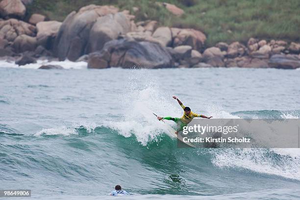 Michel Bourez of Tahiti surfs during day one of the 2010 Santa Catarina Pro on April 24, 2010 in Santa Catarina, Brasil .