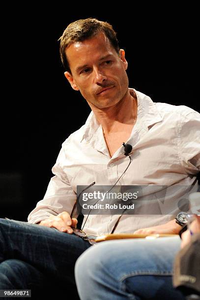 Actor Guy Pearce attends the Sloan/Tribeca Talks after "Memento" during the 2010 Tribeca Film Festival at the School of Visual Arts Theater on April...