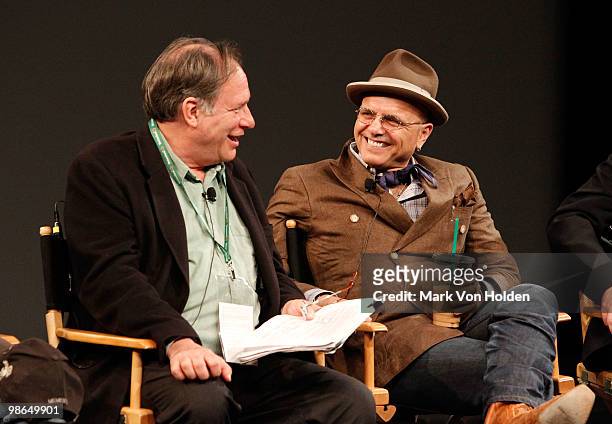 Moderator Robert Krulwich and actor Joe Pantoliano attend the 10th Anniversary Panel Discussion of ''Memento'' during the 9th Annual Tribeca Film...