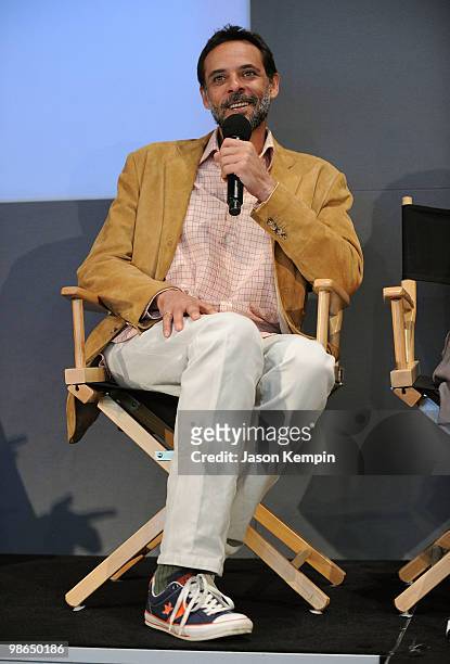 Actor Alexander Siddig speaks at Meet The Filmmaker: "Cairo Time" presented by Apple Store Soho at the Apple Store Soho on April 24, 2010 in New York...