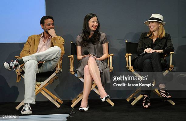 Actor Alexander Siddig, writer/director Ruba Nadda and actress Patricia Clarkson speak at Meet The Filmmaker: "Cairo Time" presented by Apple Store...