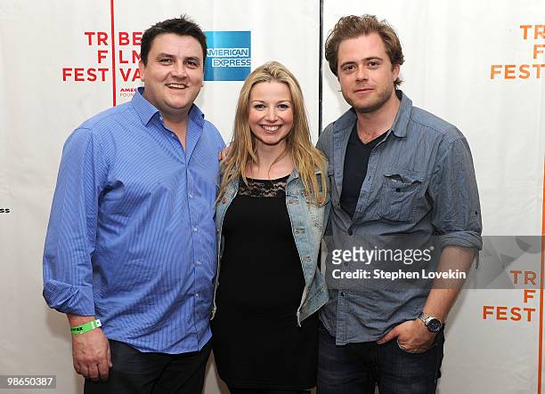 Actors Simon Delaney, Janice Byrne and Rory Keenan attend the premiere of "Zonad" during the 2010 Tribeca Film Festival at Clearview Chelsea Cinemas...