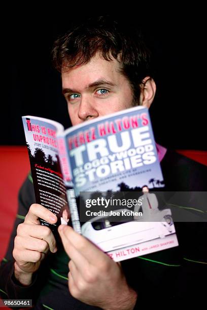 Blogger Perez Hilton attends the celebrity author series "Friends and Authors" book signing at Foxwoods Resort Casino on April 24, 2010 in...