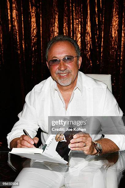 Songwriter Emilio Estefan attends the celebrity author series "Friends and Authors" book signing at Foxwoods Resort Casino on April 24, 2010 in...