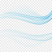 Modern abstract transparent futuristic web swoosh wave collection. Three blue transparent isolated separate lines layout. Vector illustration