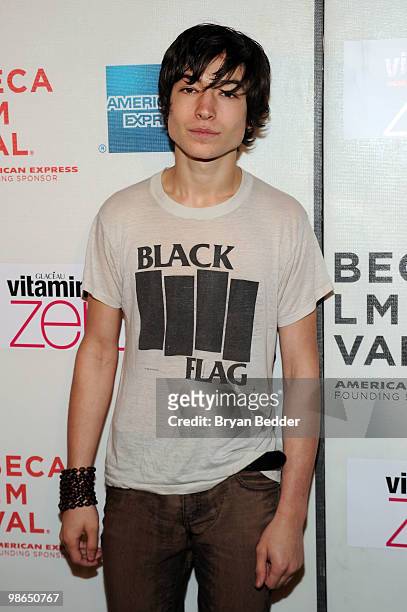 Actor Ezra Miller attends the premiere of "Every Day" during the 2010 Tribeca Film Festival at the Tribeca Performing Arts Center on April 24, 2010...