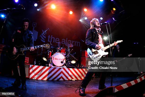 James Stevenson, Steve Grantley, Mike Peters and Craig Adams of The Alarm perform at O2 Islington Academy on April 24, 2010 in London, England.