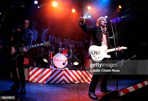 James Stevenson, Steve Grantley, Mike Peters and Craig Adams of The Alarm perform at O2 Islington Academy on April 24, 2010 in London, England.