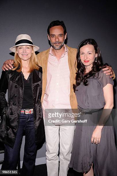 Actors Patricia Clarkson and Alexander Siddig, and director Ruba Nadda of the film "Cairo Time" attend Meet The Filmmaker at the Apple Store Soho on...