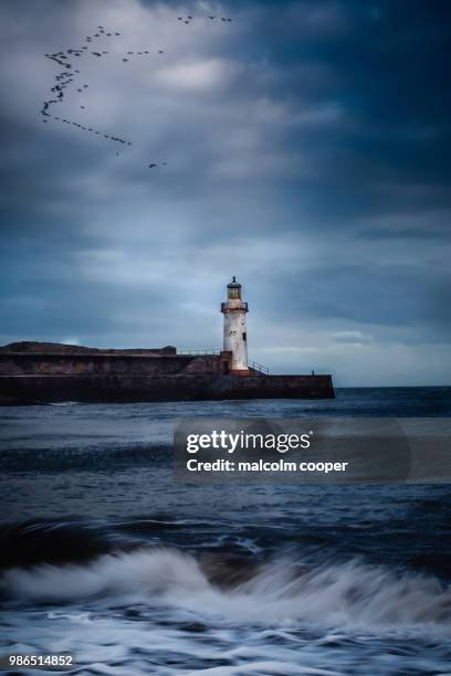 west pier lighthouse, whitehaven, cumbria - whitehaven cumbria 個照片及圖片檔