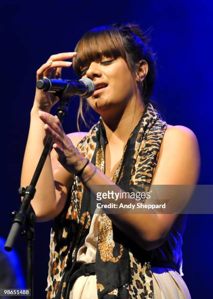 New Zealand vocalist MC Karoline Tamati aka Ladi6 performs on stage at the Royal Festival Hall on April 24, 2010 in London, England.