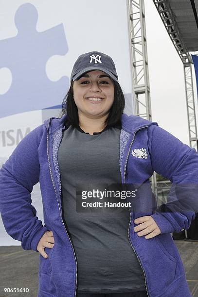 In this handout photo provided by Autism Speaks, Actress Nikki Blonsky poses for a photo at the Walk Now for Autism Speaks on April 24, 2010 at the...