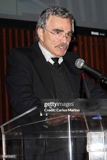 Burt Reynolds receivesa Lifetime Achievement Award at the 15th Annual Palm Beach International Film Festival on April 23, 2010 in Palm Beach, Florida.