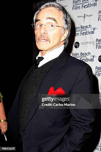 Burt Reynolds receivesa Lifetime Achievement Award at the 15th Annual Palm Beach International Film Festival on April 23, 2010 in Palm Beach, Florida.