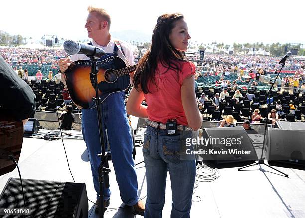 Musician Rory Lee Feek and singer Joey Martin Feek of Joey + Rory perform during day 1 of Stagecoach: California's Country Music Festival 2010 held...
