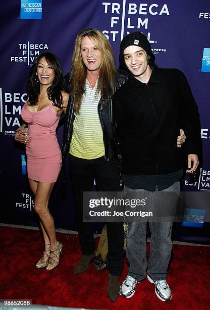 Maria Bierk, Sebastian Bach and attend Paris Bierk attend the premiere of "RUSH: Beyond The Lighted Stage" during the 2010 Tribeca Film Festival at...