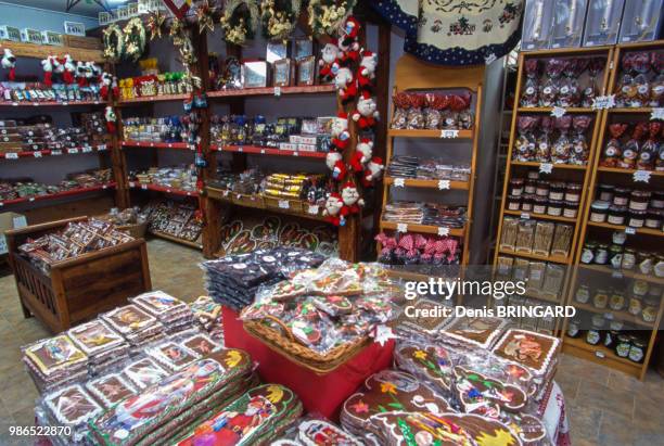 Boutique de la Maison du Pain d'épices Lips de Gertwiller, Alsace, France.